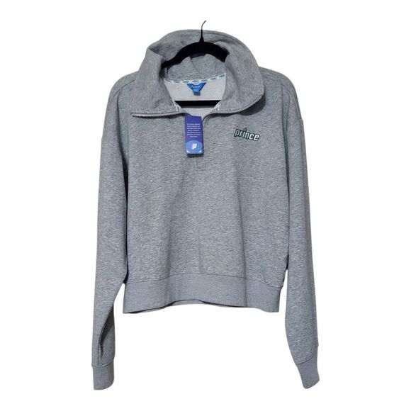 Prince Pickleball Cropped Quarter Zip Sweatshirt Womens XXL Heather Gray New - Picture 1 of 9